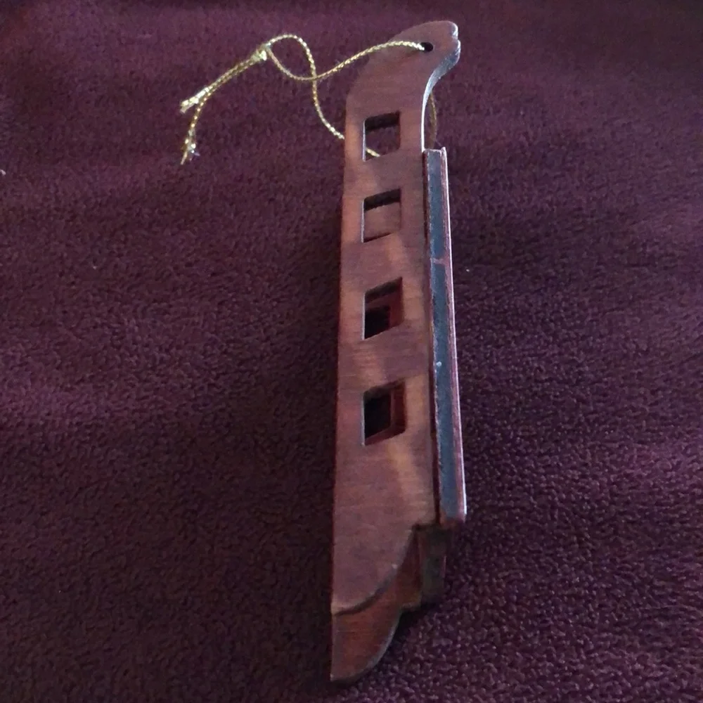 Vintage wooden sled ornament